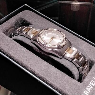 Caravelle by Bulova 45L132 Women's Round Analog Crystal Gold & Silver Tone Watch