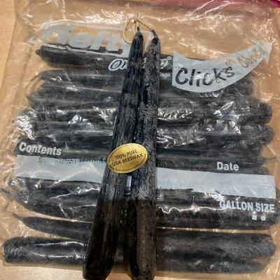 100% Hand Dipped Beeswax tapers, green. Set of twenty (20)