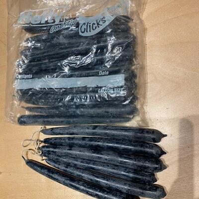 100% Hand Dipped Beeswax tapers, green. Set of twenty (20)