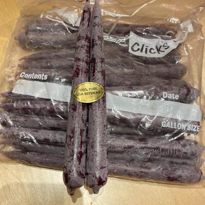 100% Beeswax candles, Hand dipped, red.  Set of twenty (20)