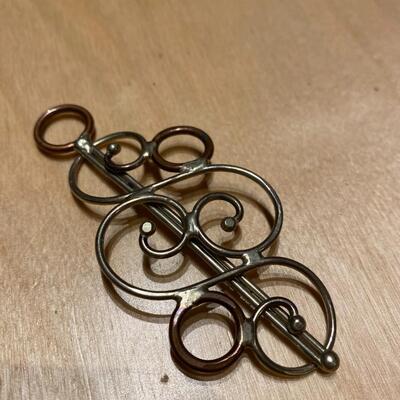 Hair pin or broche, handforged metal