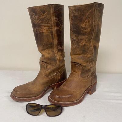 Leather Boots by Frye Size 7.5â€ & Smith Sunglasses (BO-RG)