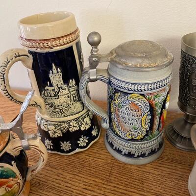 Collection of Pewter and German Steins