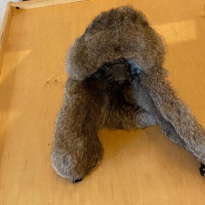 Bomber, real leather and rabbit fur; like new