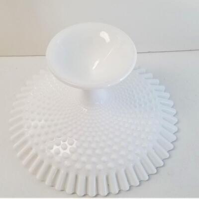Lot #45  White Milk Glass Fenton Compote