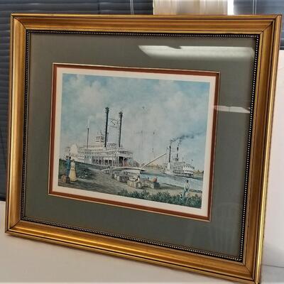 Lot #47  Steamboat Print - framed - Marcella Packard, listed artist