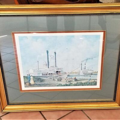 Lot #47  Steamboat Print - framed - Marcella Packard, listed artist