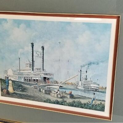 Lot #47  Steamboat Print - framed - Marcella Packard, listed artist