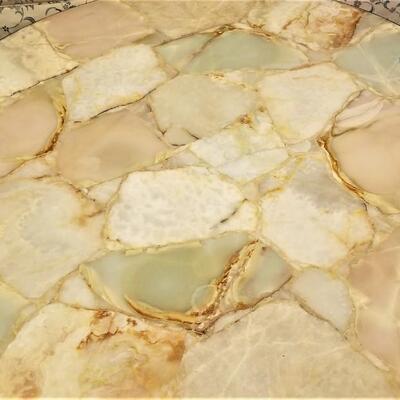 Lot #48  Fantastic Mid-Century Polished Stone Coffee Table