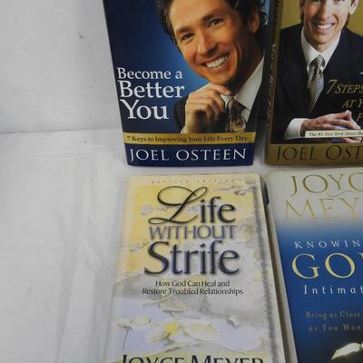 6 Self Help/Inspirational Books: 4 Joyce Meyers and 2 Joel Osteen