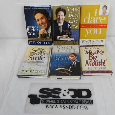 6 Self Help/Inspirational Books: 4 Joyce Meyers and 2 Joel Osteen