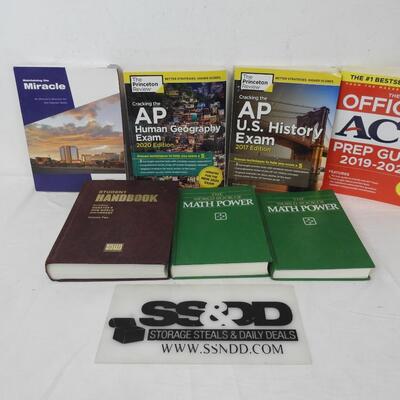 The Official ACT Prep Guide 2019-20, World Book of Math Power, AP Exam Books