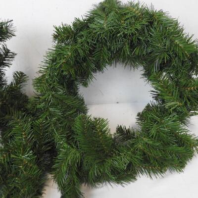 2 Prelit Christmas Light Garland and Wreath, Good Condition