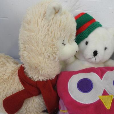 15 Assorted Stuffed Animals: Huskie Dog to Lion to Green Cute Dinosaur