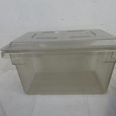 Home Organization Lot: Metal Rack with Hooks, Gray Bin, 4 Compartment Shelfs