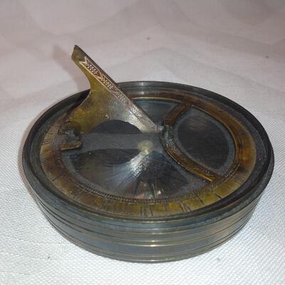 Vintage Brass Sundial Compass