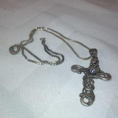 Sterling Silver Cross and Necklace