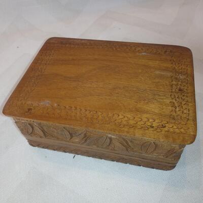 Hand-Carved Wooden Box