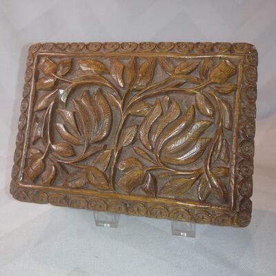 Hand-Carved Wooden Box
