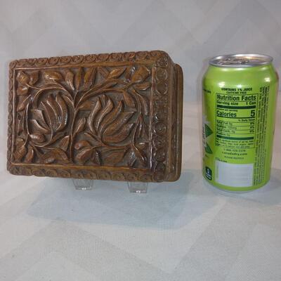 Hand-Carved Wooden Box
