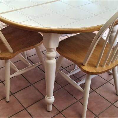 Lot #53  Contemporary Country Casual Style Dining Set - Tile-top table
