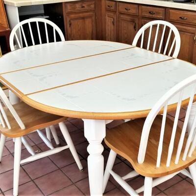 Lot #53  Contemporary Country Casual Style Dining Set - Tile-top table