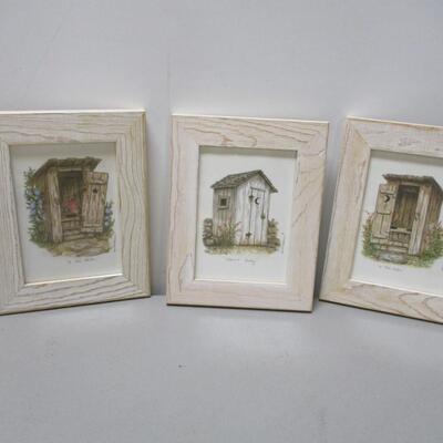 Martha Hinson Outhouses Framed Prints 9 1/2" x 7 1/2"