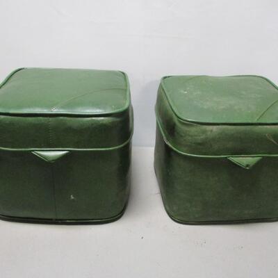 Pair of Mid-Century Green Footstools