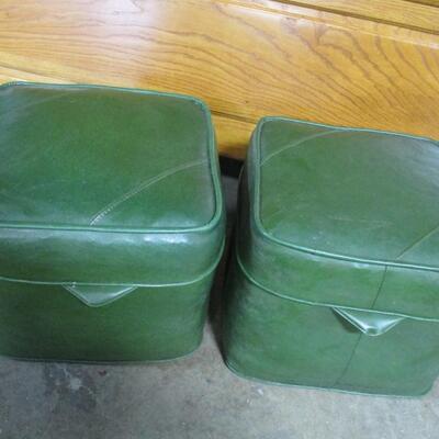 Pair of Mid-Century Green Footstools