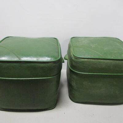 Pair of Mid-Century Green Footstools