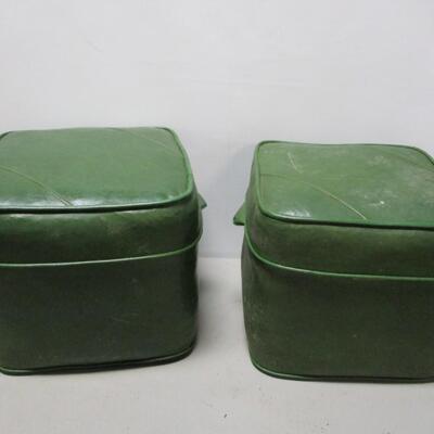 Pair of Mid-Century Green Footstools