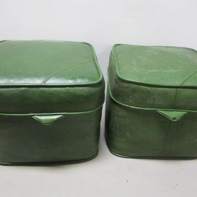 Pair of Mid-Century Green Footstools