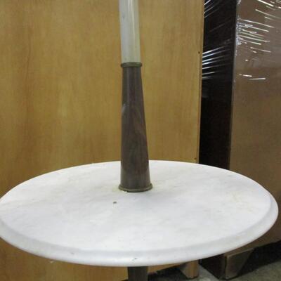 Mid Century Norwegian Design Electric Floor Lamp with Marble Table Accent