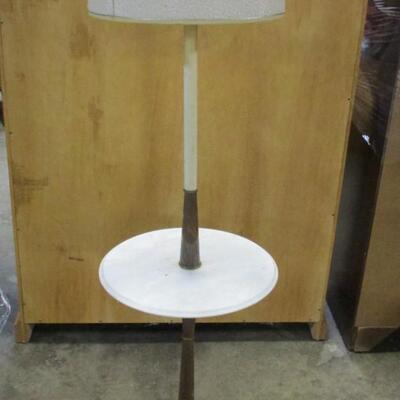 Mid Century Norwegian Design Electric Floor Lamp with Marble Table Accent