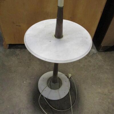 Mid Century Norwegian Design Electric Floor Lamp with Marble Table Accent