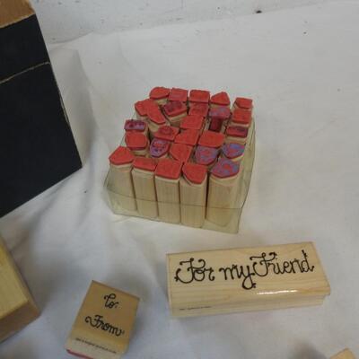 31 D.O.T.S Brand Stamps, Various Designs Wood & Rubber Decorative Stamps