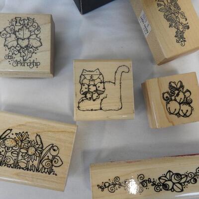 31 D.O.T.S Brand Stamps, Various Designs Wood & Rubber Decorative Stamps