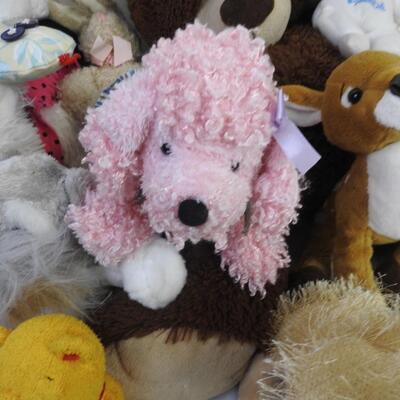18 pc Stuffed Animal Lot: Bears, Cats, Dogs, etc
