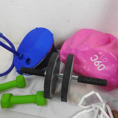 10 pc Exercise: Exercise Ball, Dumbbells, Jump Ropes, etc.