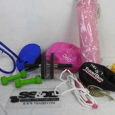 10 pc Exercise: Exercise Ball, Dumbbells, Jump Ropes, etc.