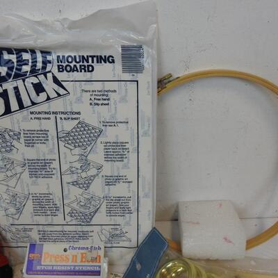Crafts Lot: Beads, Cross Stick Patterns and Boards, Self Stick Board etc.