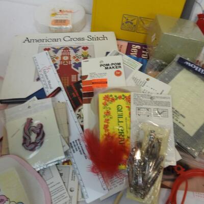 Crafts Lot: Beads, Cross Stick Patterns and Boards, Self Stick Board etc.