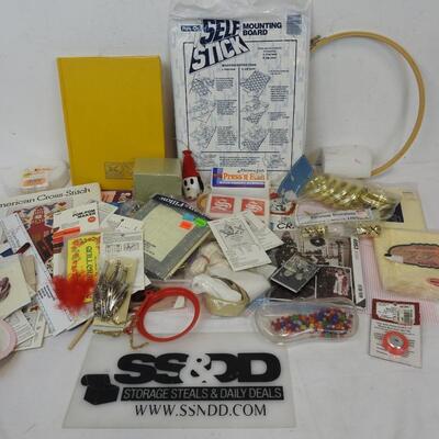 Crafts Lot: Beads, Cross Stick Patterns and Boards, Self Stick Board etc.