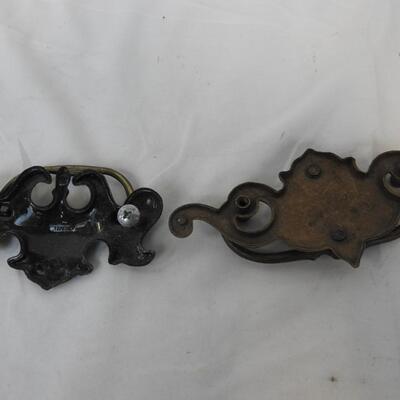4 Metal Dresser Drawer Handles, 2 with screws, Bronze Shade, Made in Taiwan