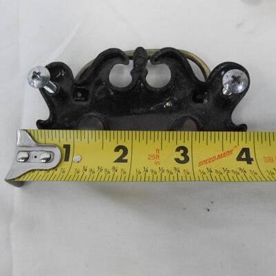 4 Metal Dresser Drawer Handles, 2 with screws, Bronze Shade, Made in Taiwan