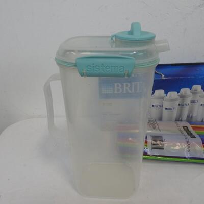 Lemonade Dispenser, 4 Mugs, Magnets, 5 Brita  Water Filters, Straws etc.