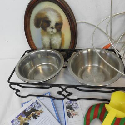 Pet Dog Lot: ThunderShirt, Dog Wire, Food Pans, Calendars, Leashes, etc.