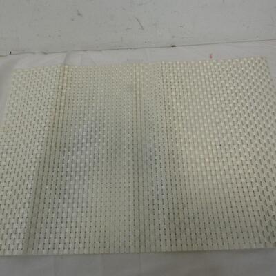 3 Cereal or Other Food Containers, Striped Recipe or Card Holder, Plastic Bin