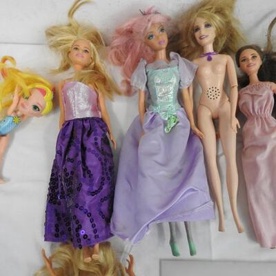 15 Assorted Dolls, Some Barbie