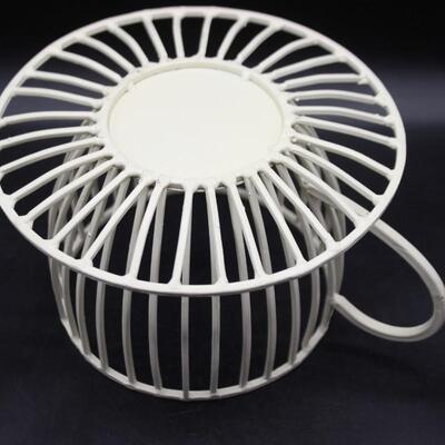 Painted Metal Teacup & Saucer Planter Basket